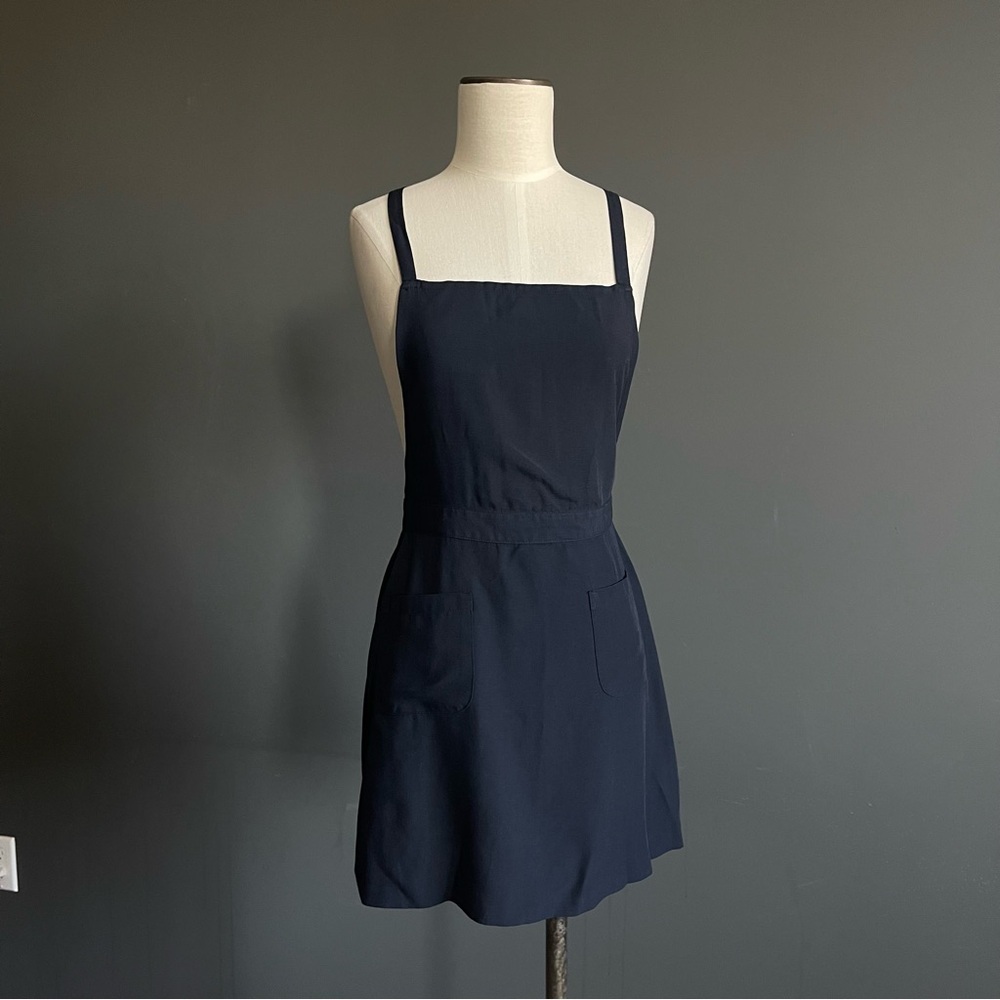 Archive United Colors of Benetton Navy Pinafore Dress Italy Wool Old Money